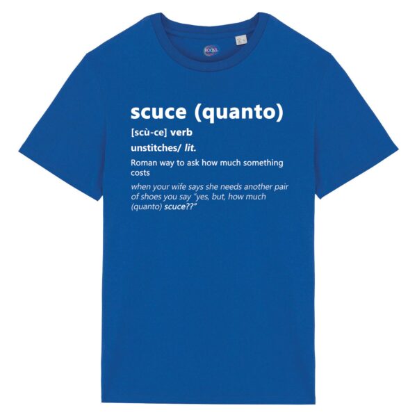 T-shirt-scuce-roman-says-cotone-biologico-blu