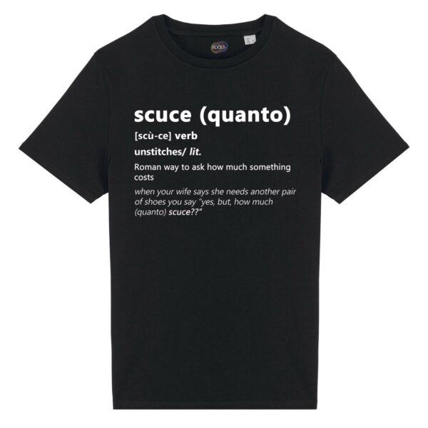 T-shirt-scuce-roman-says-cotone-biologico-nero