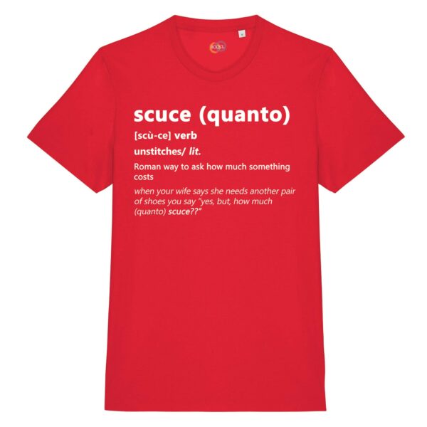 T-shirt-scuce-roman-says-cotone-biologico-rosso