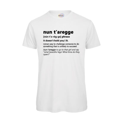 T-shirt-nun-t-Aregge-Maglietta-Bianco-Dizionario-Romano-boostit