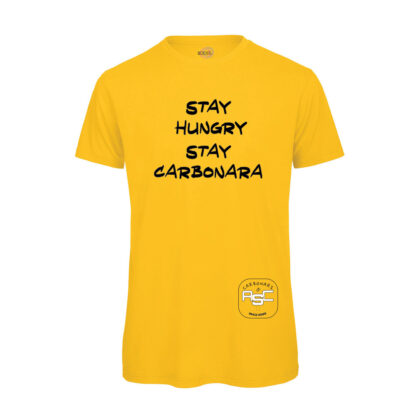 T-shirt-uomo-stay-hungry-stay-carbonara-GIALLO