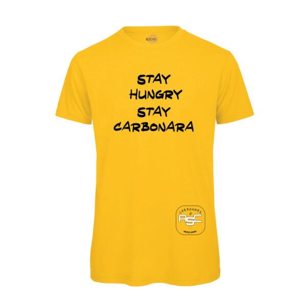 T-shirt-uomo-stay-hungry-stay-carbonara-GIALLO