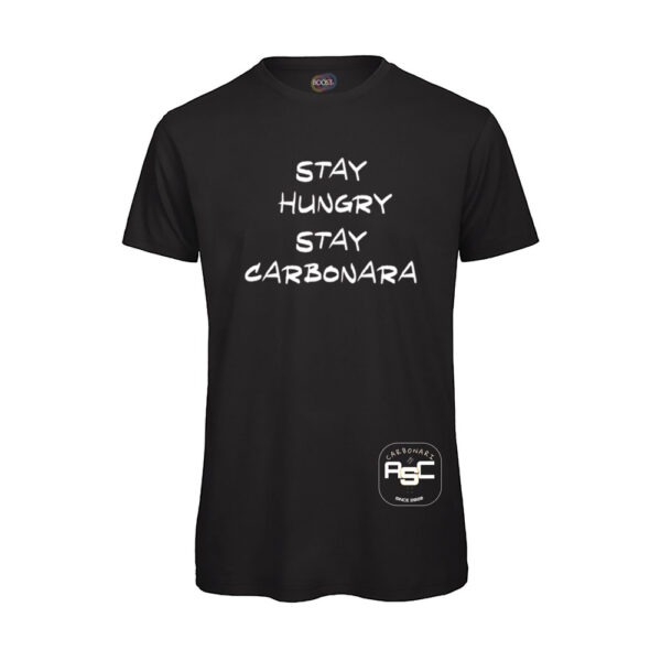 T-shirt-uomo-stay-hungry-stay-carbonara-NERO