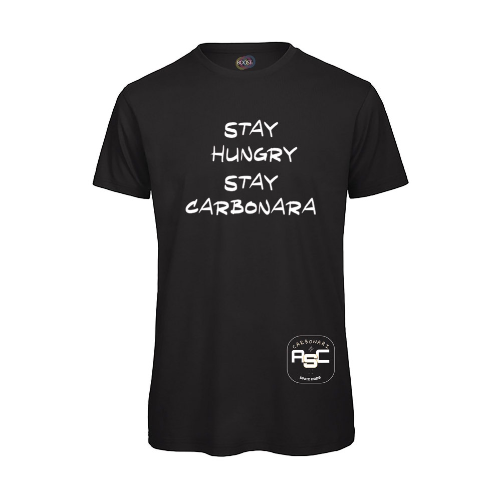 T-shirt-uomo-stay-hungry-stay-carbonara-NERO