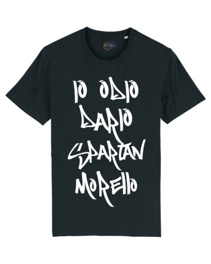 T-shirt-Io-Odio-Dario-Spartan-Morello-cotone-biologico-100%-nero-fronte-Boostit