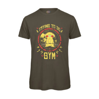 T-shirt-funart-videogames-Trying-to-do-Gym-cotone-organico-100%-verde-uomo-Boostit