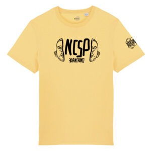 T-shirt-NCSP-Franchino-er-criminale-cotone-biologico-giallo-unisex-boostit