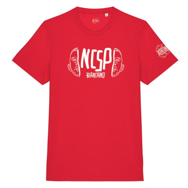 T-shirt-NCSP-Franchino-er-criminale-cotone-biologico-rosso-unisex-boostit