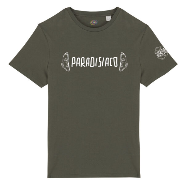 T-shirt-Paradisiaco-Franchino-er-criminale-cotone-biologico-verde-unisex-boostit