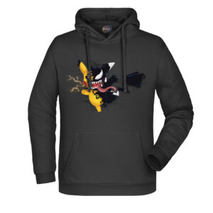 Felpa-Cappuccio-Unisex-Venomized-fanart-cotone-biologico-85%-nero-fronte-boostit