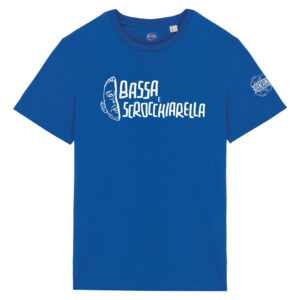 T-shirt-Pizetta-Bassa-Scrocchiarella-Franchino-er-criminale-cotone-biologico-blu-unisex-boostit