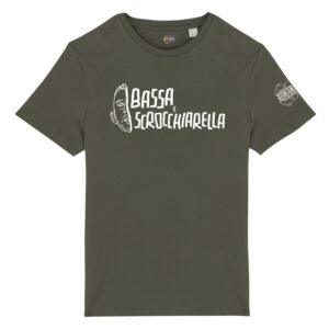 T-shirt-Pizetta-Bassa-Scrocchiarella-Franchino-er-criminale-cotone-biologico-verde-unisex-boostit