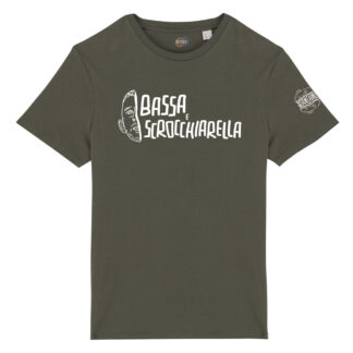 T-shirt-Pizetta-Bassa-Scrocchiarella-Franchino-er-criminale-cotone-biologico-verde-unisex-boostit
