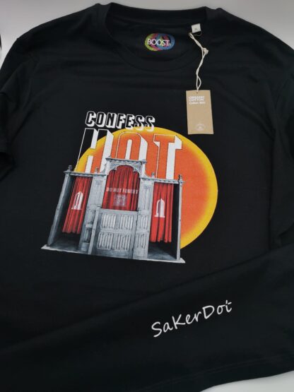T-shirt-Unisex-SakerDot-Confess-Hot-cotone-biologico-nero-real-Boostit