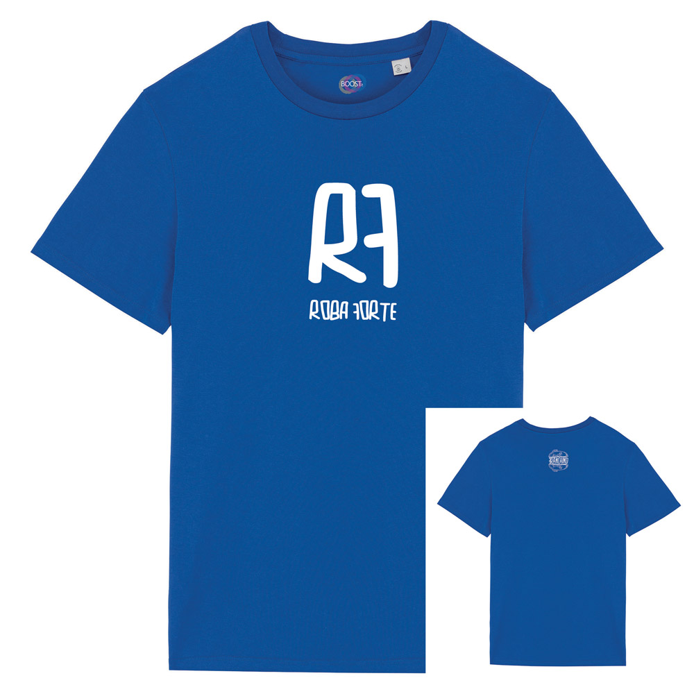 T-shirt-RF-Franchino-er-criminale-cotone-biologico-blu-unisex-boostit