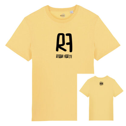 T-shirt-RF-Franchino-er-criminale-cotone-biologico-giallo-unisex-boostit