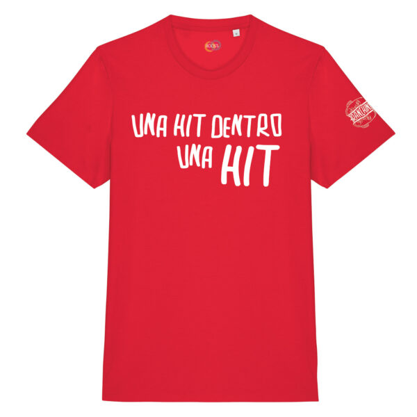 T-shirt-Hit-Franchino-er-criminale-cotone-biologico-rosso-unisex-boostit