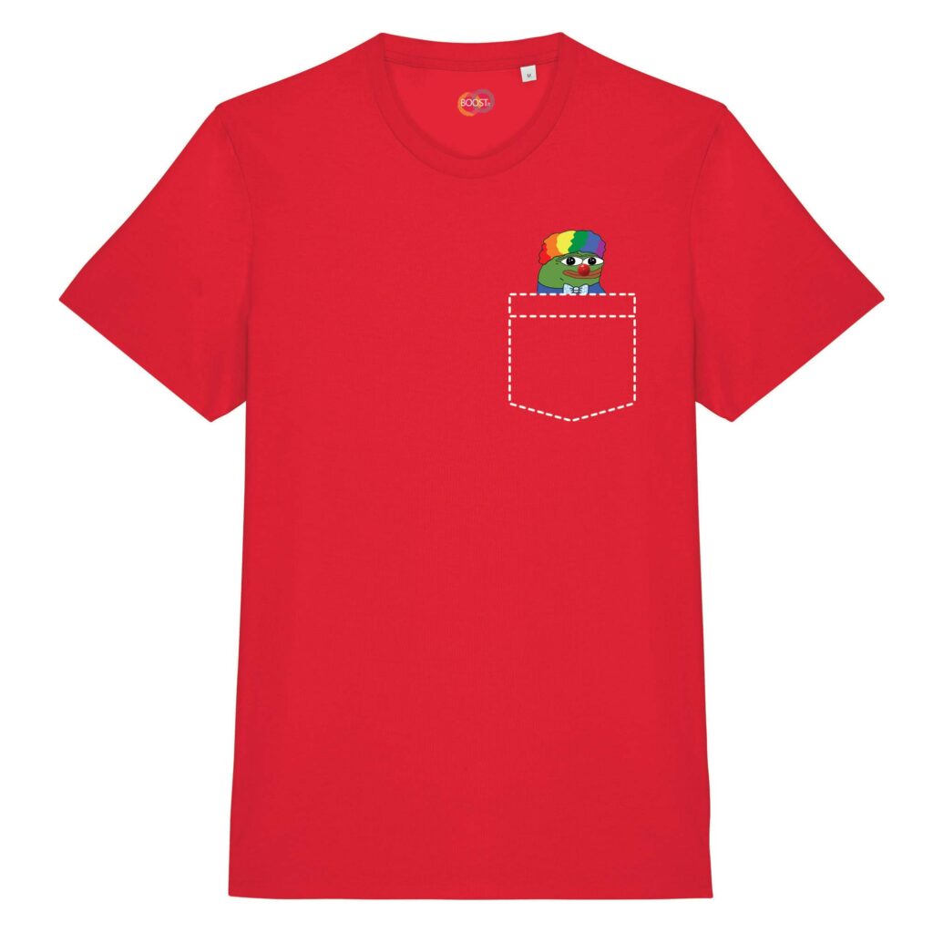 T-shirt-Peepo-Clown-Poket-cotone-biologico-rosso