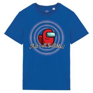 T-shirt-Unisex-Among-Us-Videogames-cotone-biologico-blu
