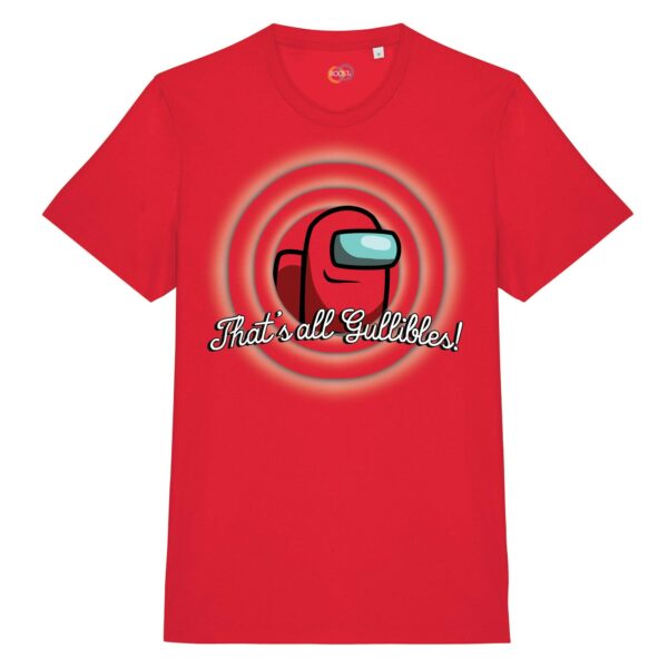 T-shirt-Unisex-Among-Us-Videogames-cotone-biologico-rosso