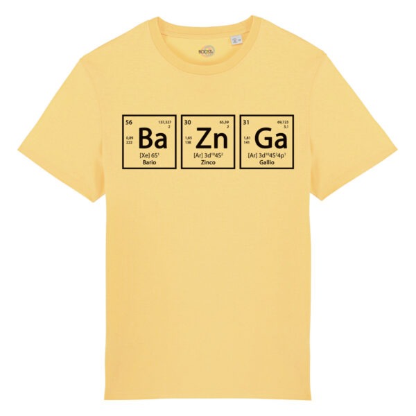 T-shirt-Unisex-Chemical-Bazinga-cotone-biologico-giallo