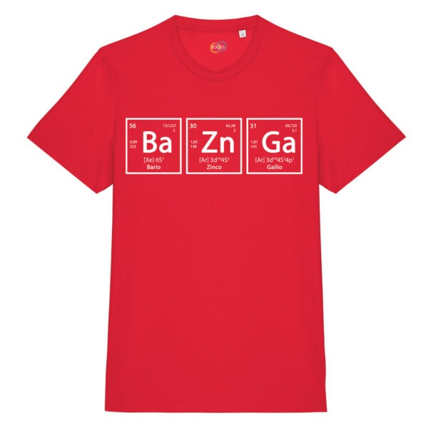 T-shirt-Unisex-Chemical-Bazinga-cotone-biologico-rosso
