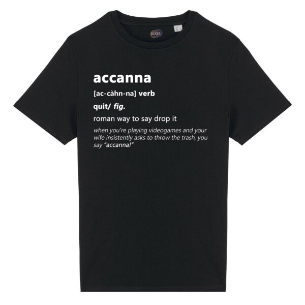T-shirt-accanna-roman-says-cotone-biologico-nero