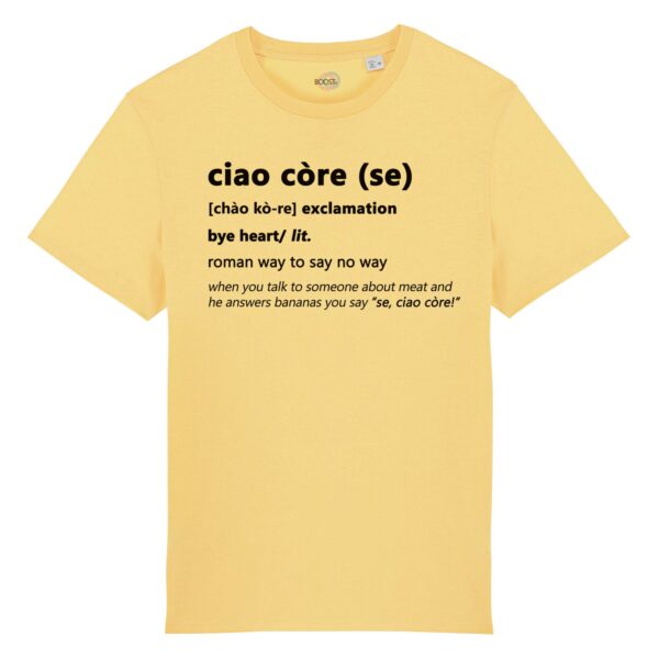 T-shirt-ciao-core-roman-says-cotone-biologico-giallo