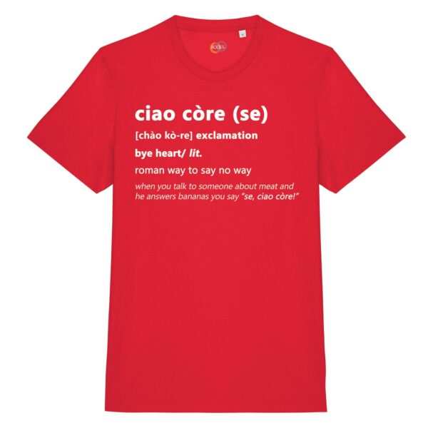 T-shirt-ciao-core-roman-says-cotone-biologico-rosso