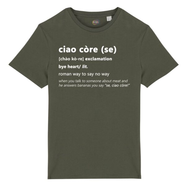 T-shirt-ciao-core-roman-says-cotone-biologico-verde