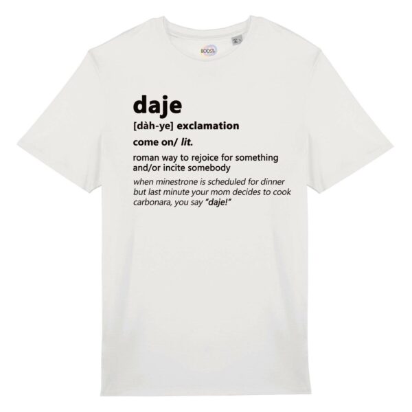 T-shirt-daje-roman-says-cotone-biologico-bianco