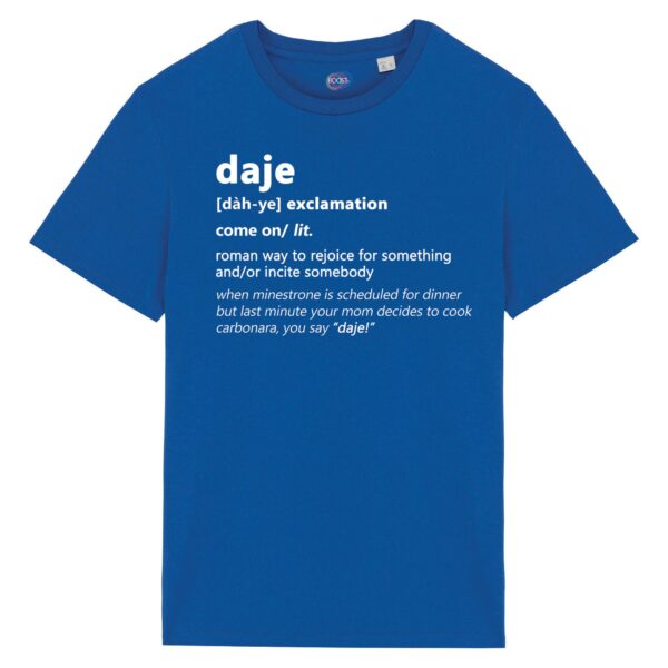 T-shirt-daje-roman-says-cotone-biologico-blu