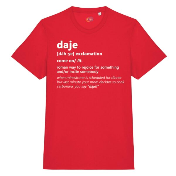 T-shirt-daje-roman-says-cotone-biologico-rosso