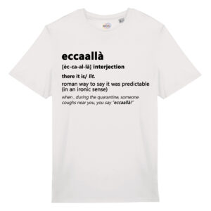 T-shirt-eccalla-roman-says-cotone-biologico-bianco