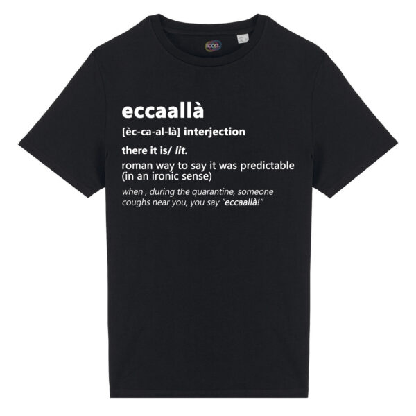 T-shirt-eccalla-roman-says-cotone-biologico-nero