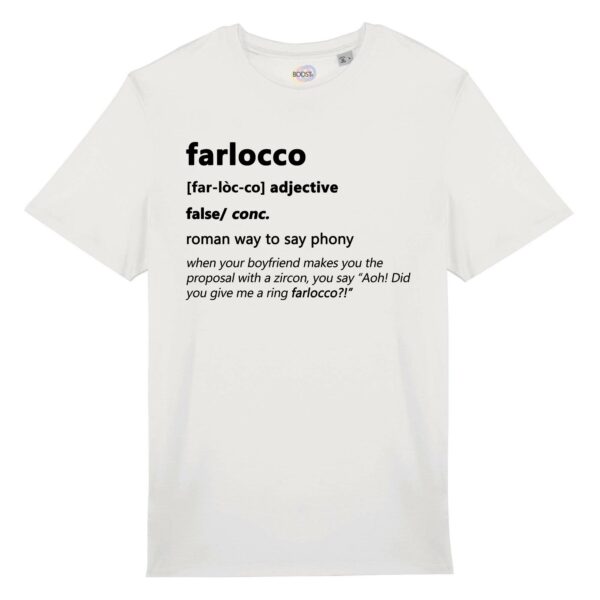 T-shirt-farlocco-roman-says-cotone-biologico-bianco