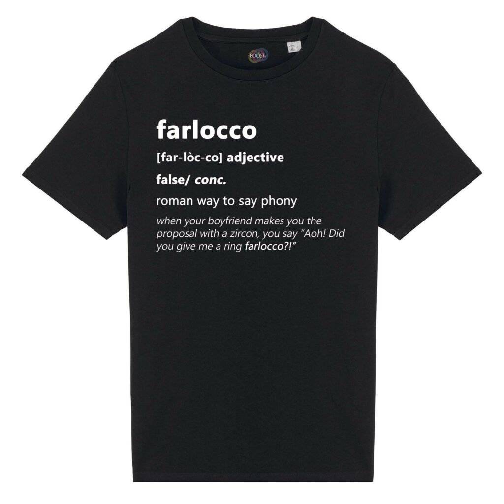 T-shirt-farlocco-roman-says-cotone-biologico-nero