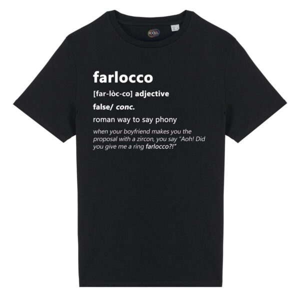 T-shirt-farlocco-roman-says-cotone-biologico-nero