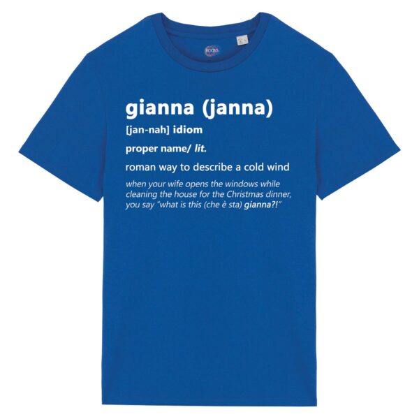 T-shirt-janna-roman-says-cotone-biologico-blu
