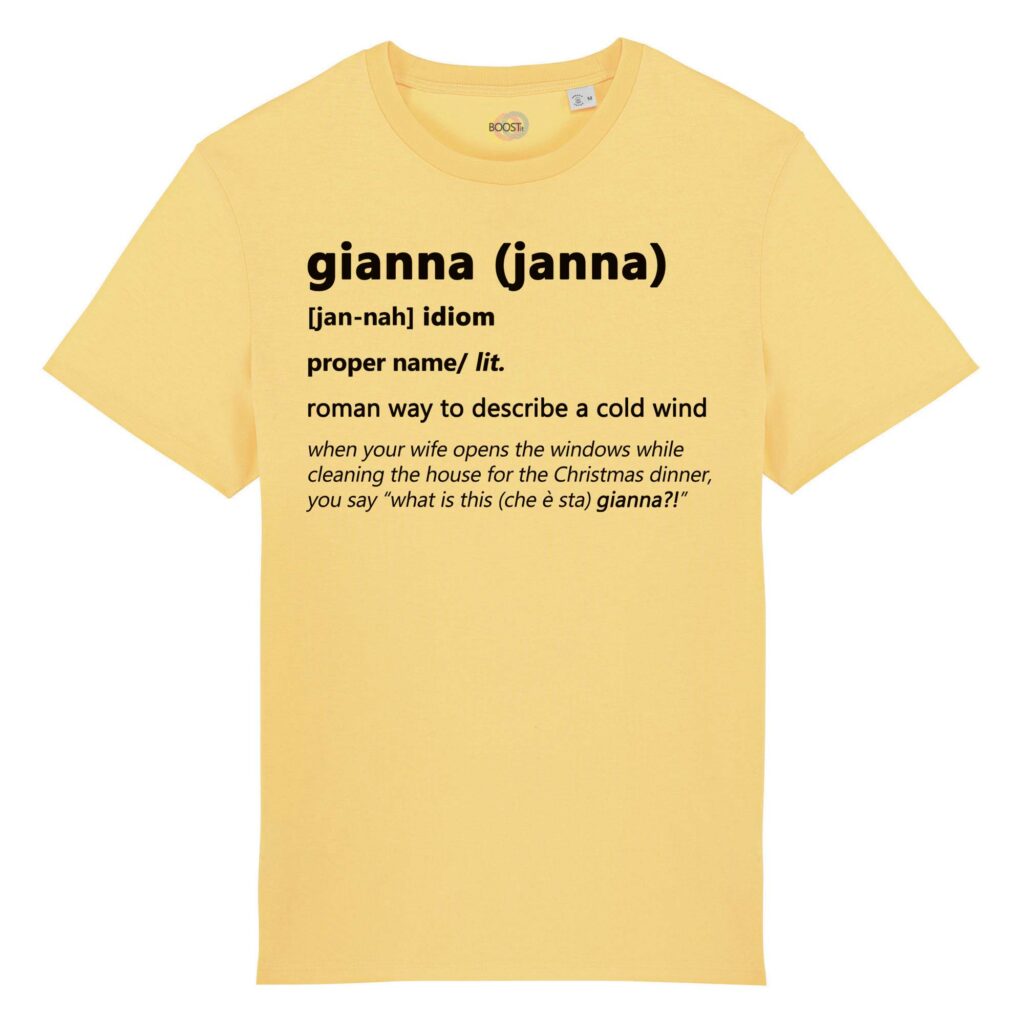 T-shirt-janna-roman-says-cotone-biologico-giallo