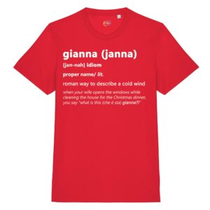 T-shirt-janna-roman-says-cotone-biologico-rosso