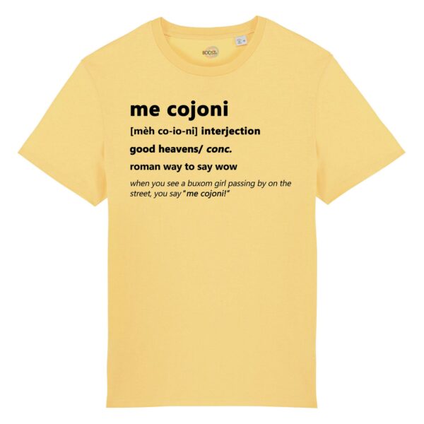 T-shirt-mecojoni-roman-says-cotone-biologico-giallo