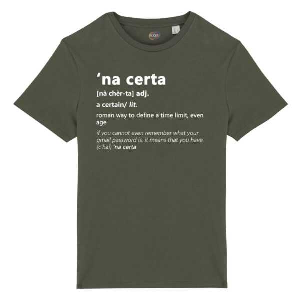 T-shirt-na-certa-roman-says-cotone-biologico-verde