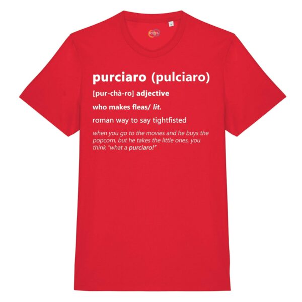 T-shirt-purciaro-roman-says-cotone-biologico-rosso