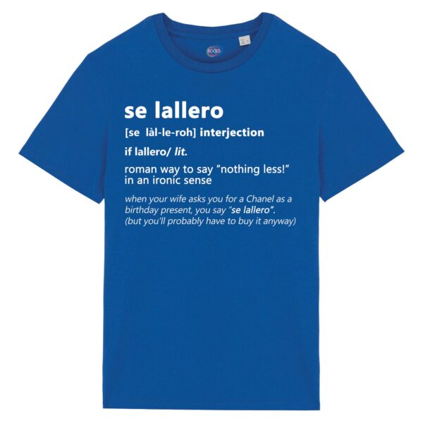 T-shirt-se-lallero-roman-says-cotone-biologico-blu