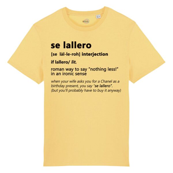 T-shirt-se-lallero-roman-says-cotone-biologico-giallo