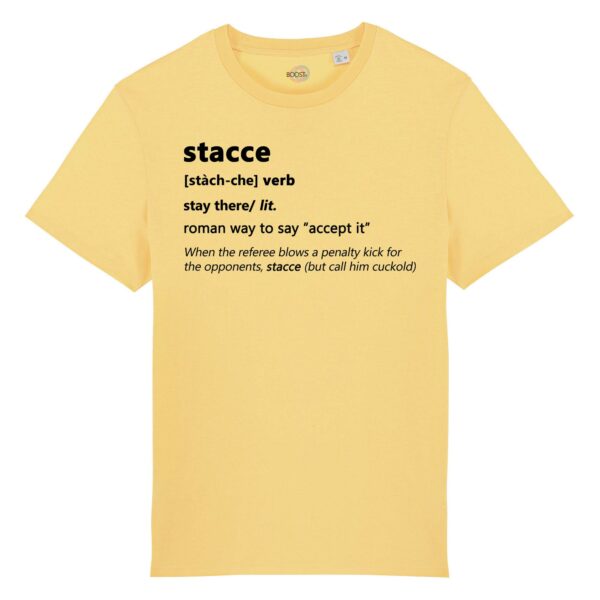 T-shirt-stacce-roman-says-cotone-biologico-giallo
