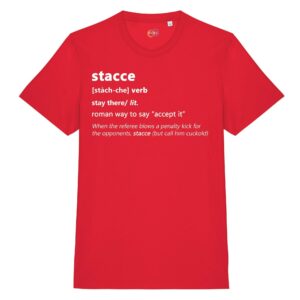 T-shirt-stacce-roman-says-cotone-biologico-rosso