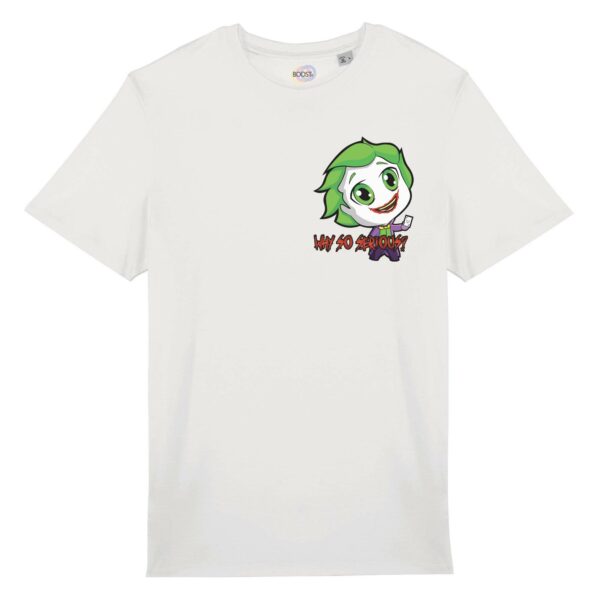 T-shirt-unisex-Chibi-Joker-cotone-biologico-bianco