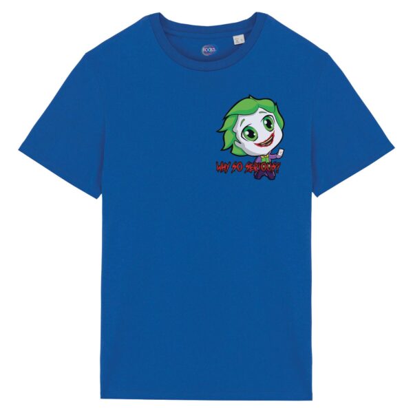 T-shirt-unisex-Chibi-Joker-cotone-biologico-blu